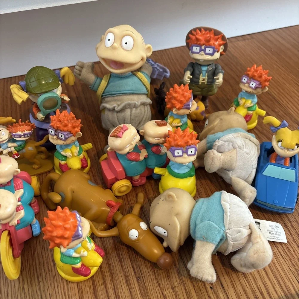 Vintage 90s Rugrats Small Mini Play‎ Toy Plush Doll Set Baby Babies Viacom Set